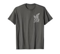 View Back Print Idle Fury The Great Fight Eagle Snake Tattoo T-Shirt, Men, Asphalt Grey, Medium