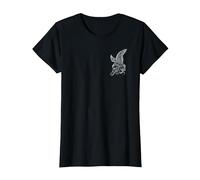 View Back Print Idle Fury The Great Fight Eagle Snake Tattoo T-Shirt, Women, Black, Large