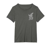 View Back Print Idle Fury The Great Fight Eagle Snake Tattoo T-Shirt, Women's Plus, Asphalt Grey, 5X