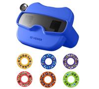 View Finder Toy - Retro 3D Stereo Viewer With 6 Reels | Educational STEM Science Slideshow For Kids Age 3 Years - Portable ABS Learning Tool Classroom Home Outdoor