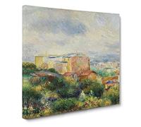View From Montmartre by Pierre Auguste Renoir Canvas Print | Gallery Wrapped 30mm Frame Wall Art | 14x14 inches | Ready to Hang | Impressionist Picture | Living Room Bedroom Lounge Office