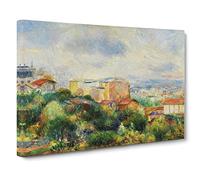 View From Montmartre By Pierre Auguste Renoir Canvas Print | Gallery Wrapped 30mm Frame Wall Art | 24x16 inches | Ready to Hang | Impressionist Picture | Living Room Bedroom Lounge Office
