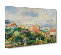 View From Montmartre By Pierre-Auguste Renoir Canvas Print | Gallery Wrapped 30mm Frame Wall Art | 30x20 inches | Ready to Hang | Impressionist Picture | Living Room Bedroom Lounge Office