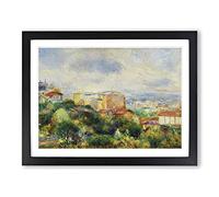 View From Montmartre By Pierre Auguste Renoir Classic Painting Framed Print | A3 Black Framed Wall Art | Ready to Hang | Classic Historical Picture | Living Room Bedroom Lounge Office