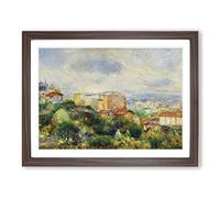 View From Montmartre By Pierre Auguste Renoir Classic Painting Framed Print | A3 Walnut Framed Wall Art | Ready to Hang | Classic Historical Picture | Living Room Bedroom Lounge Office