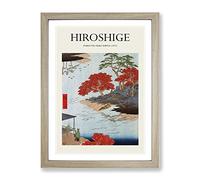 View From The Akiba Shrine At Ukeji By Utagawa Hiroshige Exhibition Museum Asian Japanese Framed Wall Art Print, Ready to Hang Picture for Living Room Bedroom Home Office Décor, Oak A4 (34 x 25 cm)