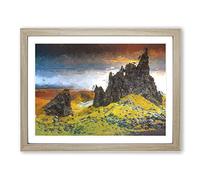 View From The Old Man Of Storr In The Isle Of Skye Modern Art Framed Print | A2 Oak Framed Wall Art | Ready to Hang | Modern Nature Picture | Living Room Bedroom Lounge Office
