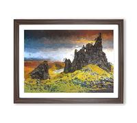 View From The Old Man Of Storr In The Isle Of Skye Modern Art Framed Print | A3 Walnut Framed Wall Art | Ready to Hang | Modern Nature Picture | Living Room Bedroom Lounge Office