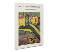 View From The Window By Ernst Ludwig Kirchner Canvas Print | Gallery Wrapped 30mm Frame Wall Art | 20x14 inches | Ready to Hang | Surrealist Picture | Living Room Bedroom Lounge Office