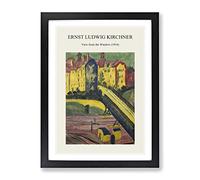 View From The Window By Ernst Ludwig Kirchner Exhibition Museum Painting Framed Wall Art Print, Ready to Hang Picture for Living Room Bedroom Home Office Décor, Black A4 (34 x 25 cm)