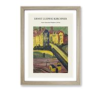 View From The Window By Ernst Ludwig Kirchner Exhibition Museum Painting Framed Wall Art Print, Ready to Hang Picture for Living Room Bedroom Home Office Décor, Oak A3 (34 x 46 cm)