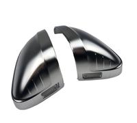 View Mirror Cover Cap For A4 For A5 For S4 For S5 For B9 Car Rearview Mirror Cover Side Wing Protect Frame Covers Trim Silver Matte Chrome Shell Door Wing Mirror Covers(With assist)