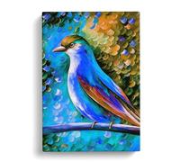 View Of A Bird No.2 Peach Canvas Print | Gallery Wrapped 30mm Frame Wall Art | 30x20 inches | Ready to Hang | Contemporary Animals Picture | Living Room Bedroom Lounge Office