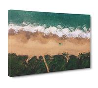 View of a Brazilian Beach Canvas Print | Gallery Wrapped 30mm Frame Wall Art | 30x20 inches | Ready to Hang | Modern Seascape Picture | Living Room Bedroom Lounge Office
