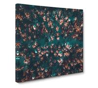 View of a Forest in Oslo Norway in Abstract Modern Canvas Wall Art Print Ready to Hang, Framed Picture for Living Room Bedroom Home Office Décor, 14x14 Inch (35x35 cm)