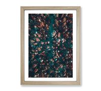 View Of A Forest In Oslo Norway In Abstract Modern Framed Wall Art Print, Ready to Hang Picture for Living Room Bedroom Home Office Décor, Oak A4 (34 x 25 cm)