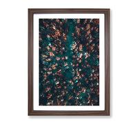 View Of A Forest In Oslo Norway In Abstract Modern Framed Wall Art Print, Ready to Hang Picture for Living Room Bedroom Home Office Décor, Walnut A3 (34 x 46 cm)