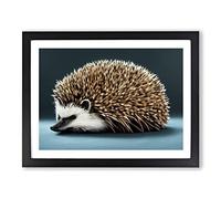 View Of A Hedgehog Vol.2 Framed Print | A4 Black Framed Wall Art | Ready to Hang | Modern Nature Picture | Living Room Bedroom Lounge Office