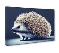 View Of A Hedgehog Vol.4 Canvas Print | Gallery Wrapped 30mm Frame Wall Art | 30x20 inches | Ready to Hang | Contemporary Picture | Living Room Bedroom Lounge Office
