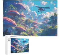 View of Airplane Flying Through A Fantasy World Flying Jigsaw Puzzle 1000 Piece - Puzzle for Adults & Young Adults Family,Wedding,Graduation,Gift