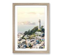 View of Alcatraz in San Francisco Framed Print | A2 Oak Framed Wall Art | Ready to Hang | Modern Nature Picture | Living Room Bedroom Lounge Office