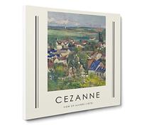 View Of Auvers By Paul Cezanne Canvas Print | Gallery Wrapped 30mm Frame Wall Art | 14x14 inches | Ready to Hang | Impressionist Picture | Living Room Bedroom Lounge Office