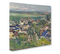 View Of Auvers by Paul Cezanne Canvas Print | Gallery Wrapped 30mm Frame Wall Art | 14x14 inches | Ready to Hang | Impressionist Picture | Living Room Bedroom Lounge Office