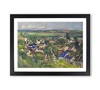 View Of Auvers By Paul Cezanne Classic Painting Framed Print | A4 Black Framed Wall Art | Ready to Hang | Classic Historical Picture | Living Room Bedroom Lounge Office