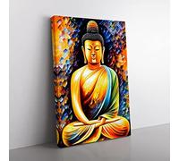 View Of Buddha No.4 Canvas Print for Living Room Bedroom Home Office Décor, Wall Art Picture Ready to Hang, 76x50 cm (30x20 Inch) CAN3020-V1022-CK-4983