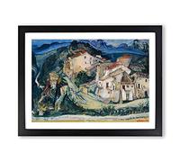 View Of Cagnes By Chaim Soutine Classic Painting Framed Wall Art Print, Ready to Hang Picture for Living Room Bedroom Home Office Décor, Black A4 (34 x 25 cm)