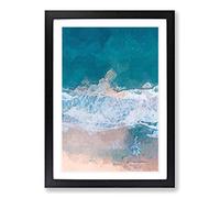 View of Dee Why Beach in Australia in Abstract Framed Print | A2 Black Framed Wall Art | Ready to Hang | Abstract Beach Picture | Living Room Bedroom Lounge Office
