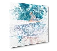 View of Dee Why Beach in Australia Watercolour Canvas Print | Gallery Wrapped 30mm Frame Wall Art | 14x14 inches | Ready to Hang | Modern Seascape Picture | Living Room Bedroom Lounge Office