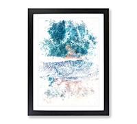 View Of Dee Why Beach In Australia Watercolour Modern Framed Print | A4 Black Framed Wall Art | Ready to Hang | Modern Beach Picture | Living Room Bedroom Lounge Office