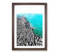 View of Doha in Qatar Painting Framed Print | A2 Walnut Framed Wall Art | Ready to Hang | Modern Historical Picture | Living Room Bedroom Lounge Office
