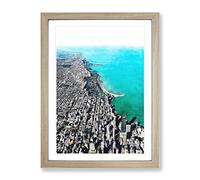 View Of Doha In Qatar Painting Modern Framed Print | A2 Oak Framed Wall Art | Ready to Hang | Modern Historical Picture | Living Room Bedroom Lounge Office