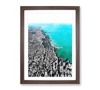 View Of Doha In Qatar Painting Modern Framed Print | A3 Walnut Framed Wall Art | Ready to Hang | Modern Historical Picture | Living Room Bedroom Lounge Office