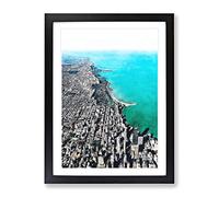 View Of Doha In Qatar Painting Modern Framed Print | A4 Black Framed Wall Art | Ready to Hang | Modern Historical Picture | Living Room Bedroom Lounge Office
