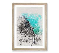 View of Doha in Qatar Watercolour Framed Print | A2 Oak Framed Wall Art | Ready to Hang | Modern Historical Picture | Living Room Bedroom Lounge Office