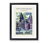 View Of Dresden By Ernst Ludwig Kirchner Exhibition Museum Painting Framed Wall Art Print, Ready to Hang Picture for Living Room Bedroom Home Office Décor, Black A3 (34 x 46 cm)