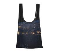 View of Earth Print Reusable, Foldable,Washable Grocery Bags Foldable in A Pouch Eco Tote Shopping Bag,Daily Shopping Loading