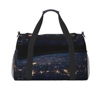 View of Earth Print Womens Sports Bags Travel Bag - Gym Tote Bag with Compartment,Duffel Bags for Men,Ladies Holdall,Carry On Weekend Travel Handbags for Women