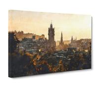View Of Edinburgh From Calton Hill Canvas Print | Gallery Wrapped 30mm Frame Wall Art | 30x20 inches | Ready to Hang | Modern Landscape Picture | Living Room Bedroom Lounge Office