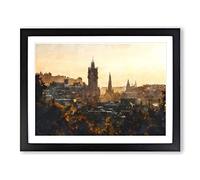 View Of Edinburgh From Calton Hill Painting Modern Art Framed Print | A4 Black Framed Wall Art | Ready to Hang | Modern Historical Picture | Living Room Bedroom Lounge Office