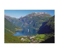 View of Geiranger，Jigsaw Puzzles for Adults 1000 Piece, Classic Puzzle Teens Boys Girls Puzzles Sturdy Tight Fitting Pieces,Letters On Back for Ideal Challenging And Gift（75x50cm）-AE21