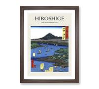 View Of Mogami River By Utagawa Hiroshige Exhibition Museum Asian Japanese Framed Wall Art Print, Ready to Hang Picture for Living Room Bedroom Home Office Décor, Walnut A2 (64 x 46 cm)