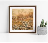View of Mount Cook, by Margaret Stoddart Stunning Framed Wall Art Picture Print Square - 35cm wide x 35cm high - Walnut Frame