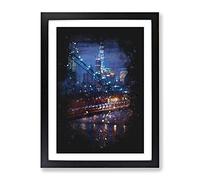 View Of New York City Paint Splash Modern Framed Print | A4 Black Framed Wall Art | Ready to Hang | Modern Cityscape Picture | Living Room Bedroom Lounge Office