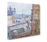 View Of Paris by Vincent van gogh Canvas Print | Gallery Wrapped 30mm Frame Wall Art | 20x20 inches | Ready to Hang | Impressionist Picture | Living Room Bedroom Lounge Office