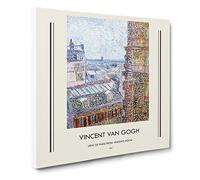 View Of Paris By Vincent Van Gogh Canvas Print | Gallery Wrapped 30mm Frame Wall Art | 20x20 inches | Ready to Hang | Impressionist Picture | Living Room Bedroom Lounge Office