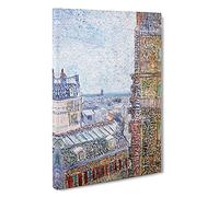 View Of Paris By Vincent Van Gogh Canvas Print | Gallery Wrapped 30mm Frame Wall Art | 30x20 inches | Ready to Hang | Impressionist Picture | Living Room Bedroom Lounge Office